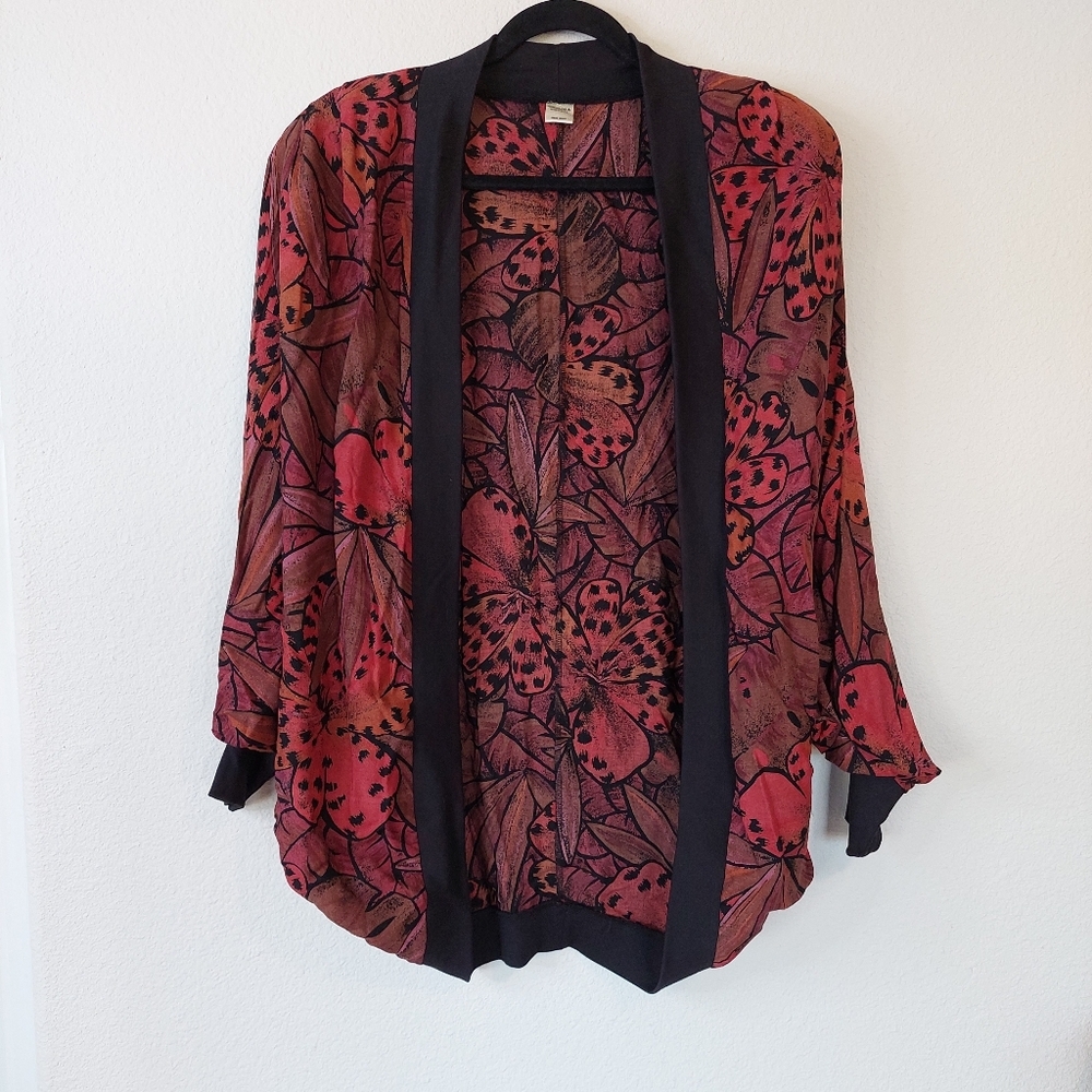 Vintage Czavra Floral Open Scarf Cardigan One Size